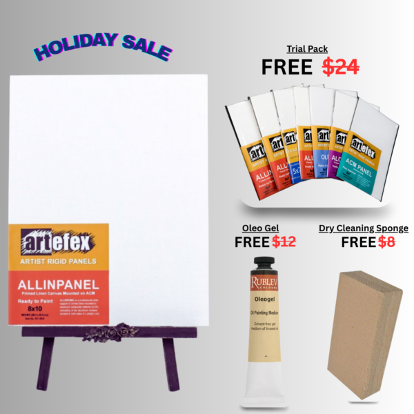 533 -  Allinpanel Lead Primed Linen  | 18x24" | 3mm | Panel of the Week