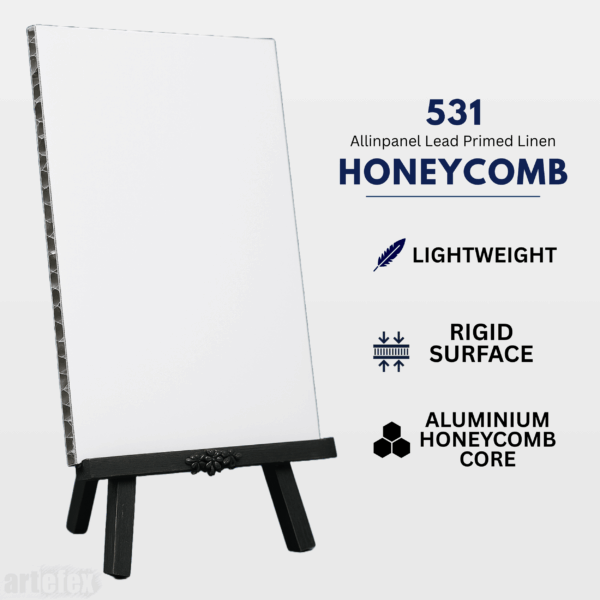 Artefex 531 Lead Primed Linen Honeycomb Panel – Lightweight and rigid panel ideal for classical oil painting with archival stability