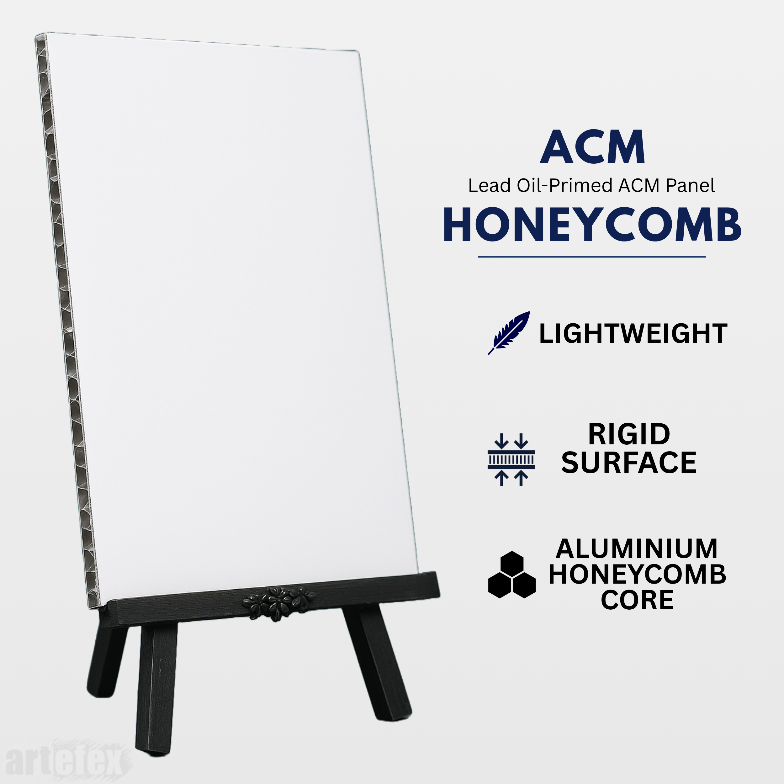 Artefex ACM Oil Primed Honeycomb Panel – Lead oil-primed ACM panel with honeycomb core, ideal for professionals demanding stability and quality