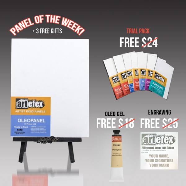411 Smooth –  Artefex Oil-Primed Art Panel – Oleopanel (Lead Oil)  | 20x24" | 3mm | Panel of The Week