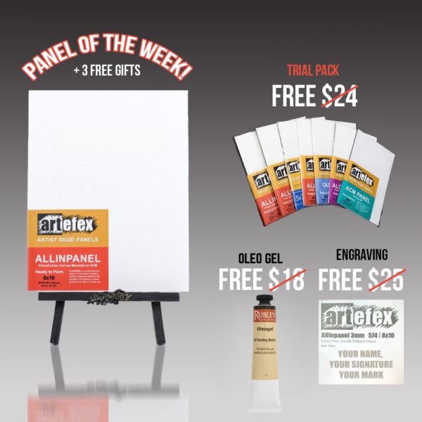 532 Extra Fine  -  Allinpanel™ Lead Primed Linen   | 20x30" | 6mm | Panel of The Week