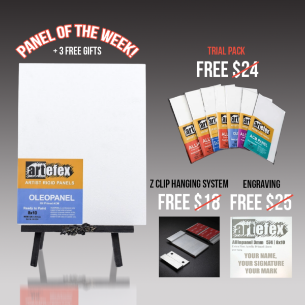 411 Smooth –  Artefex Oil-Primed Art Panel – Oleopanel (Lead Oil)  | 24x36" | 6mm | Panel of The Week