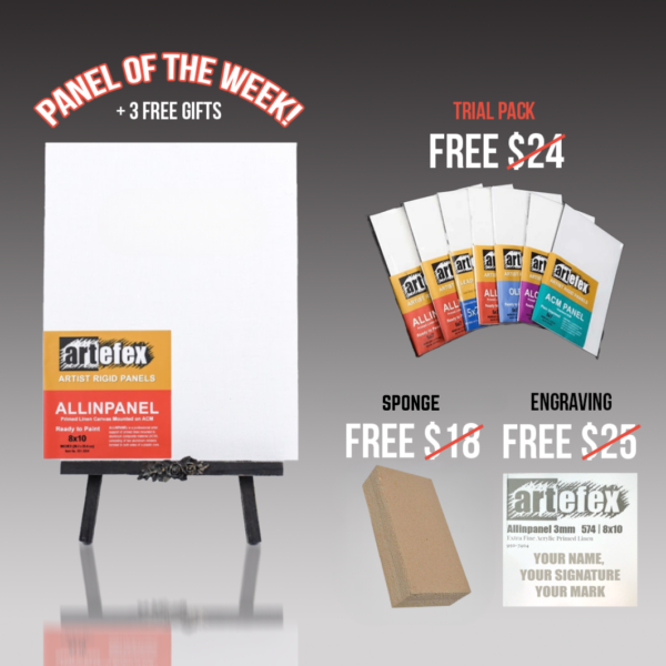 532 Extra Fine - Allinpanel Lead Primed Linen | 9x12" | Gallery | Panel of the Week