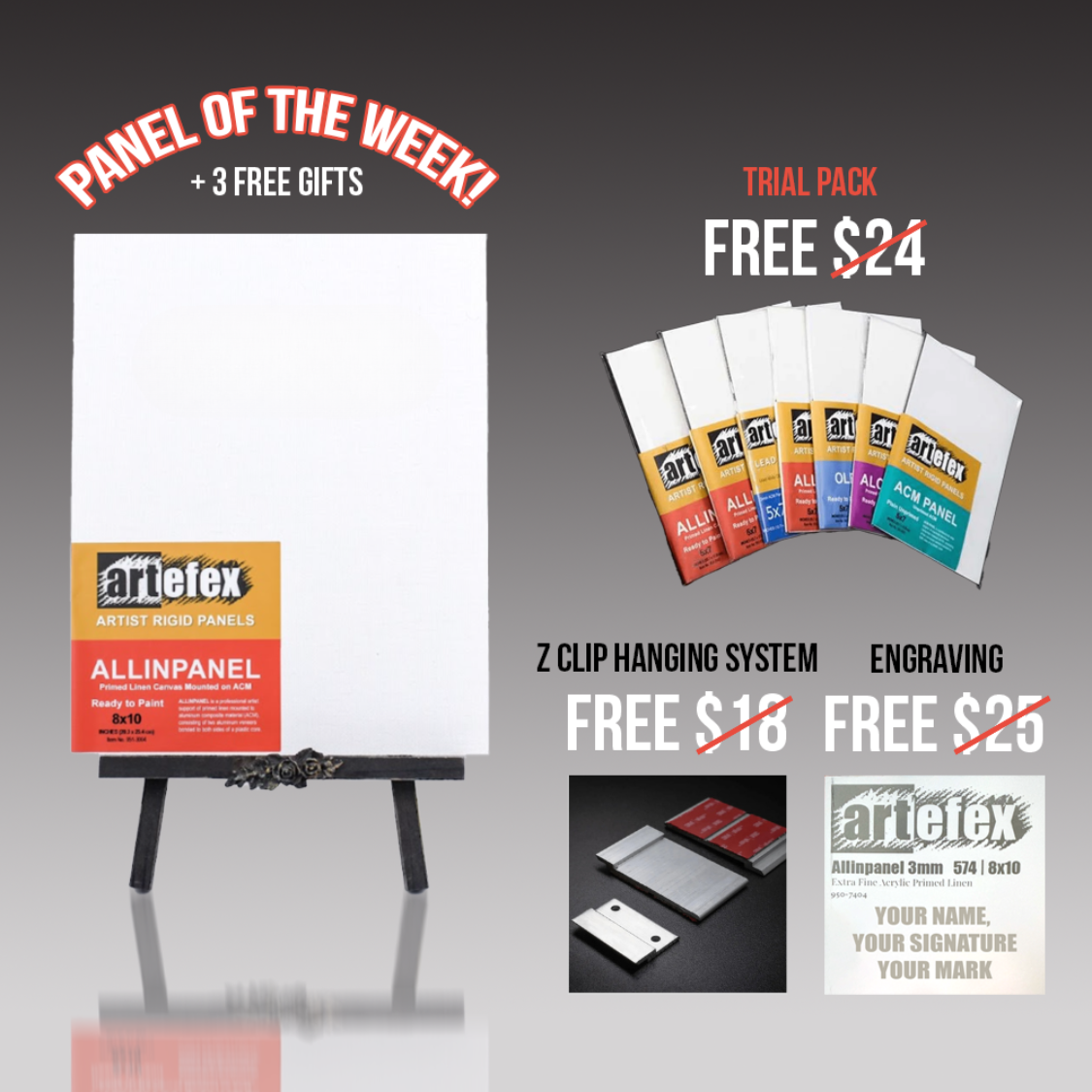 POTW-Allinpanel-7 535 Fine - Allinpanel Primed Acrylic Art Panels | 11x14" | 3MM | Panel of The Week - Image 1